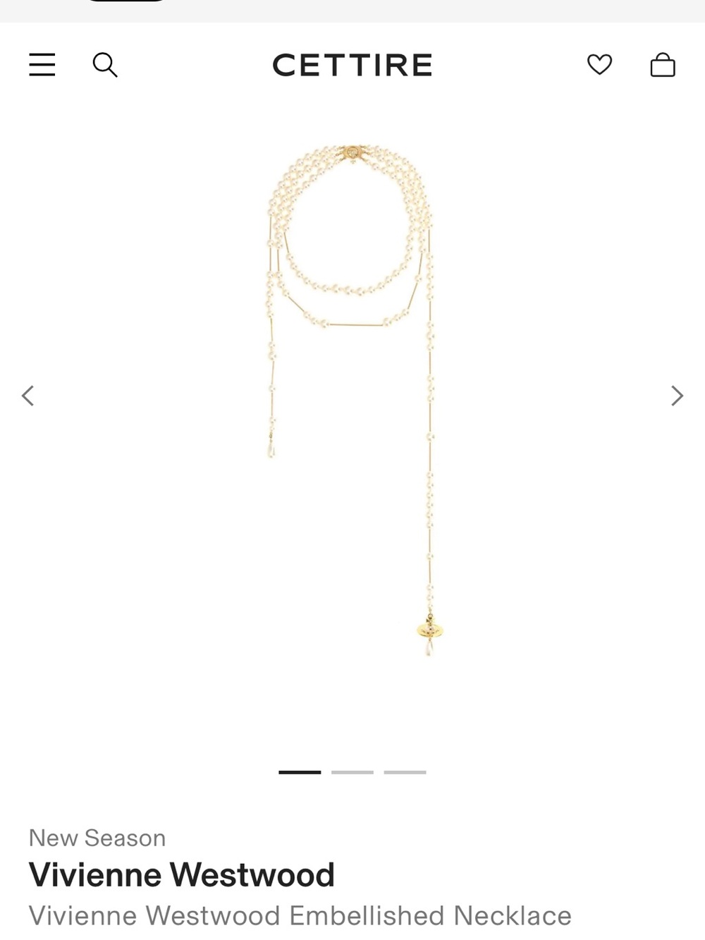 Vivienne Westwood Gold Layered Orb Drop Necklace